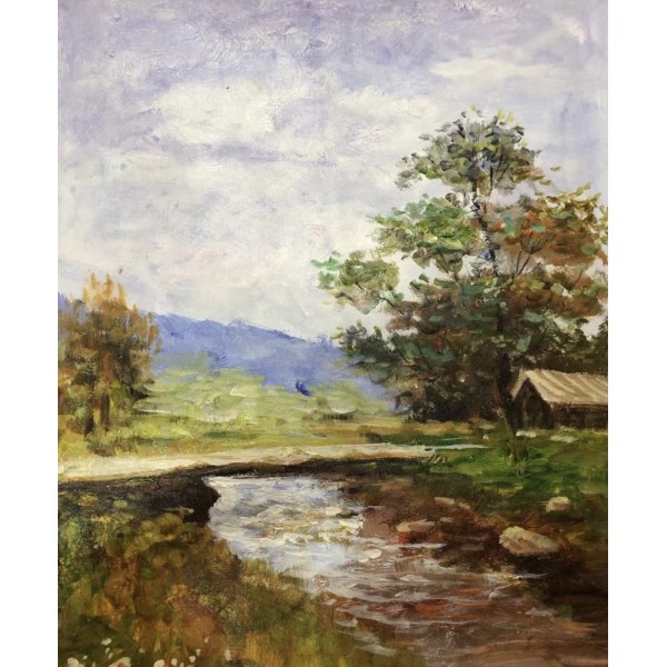 Small bridge and flowing water